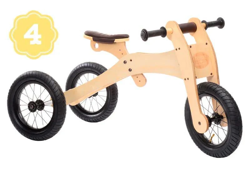 Triciclo/Bicicleta de Equilíbrio 4 em 1 Try Bike Wood Brown - Image 6