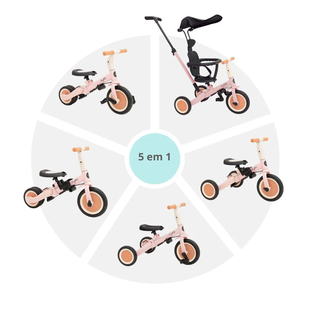 Triciclo Evolutivo Olmitos Gyro+ 5em1 Pink - Image 2