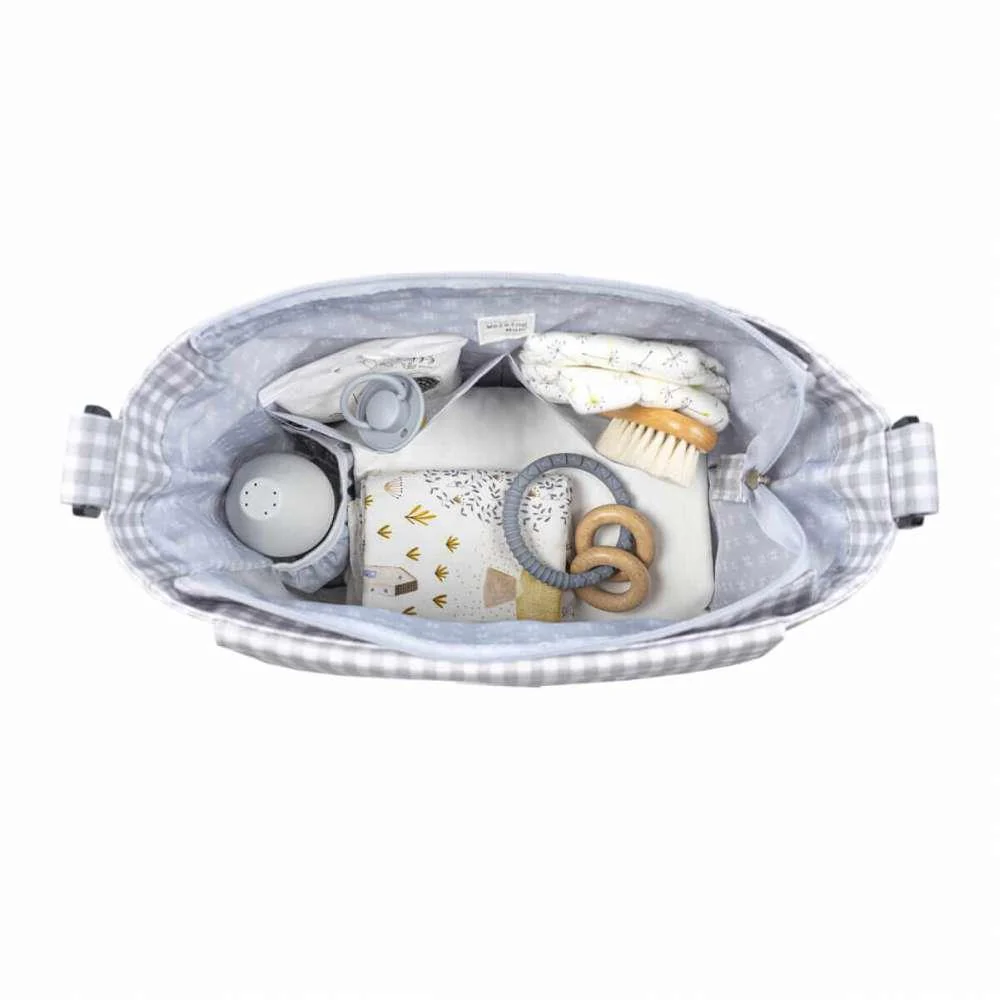 Saco com Muda Fraldas Walking Mum I Love Vichy Cinza - Image 10