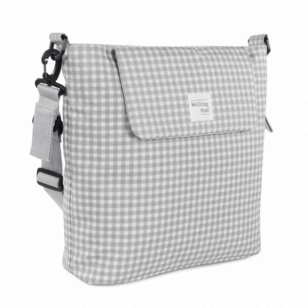 Saco com Muda Fraldas Walking Mum I Love Vichy Cinza - Image 3