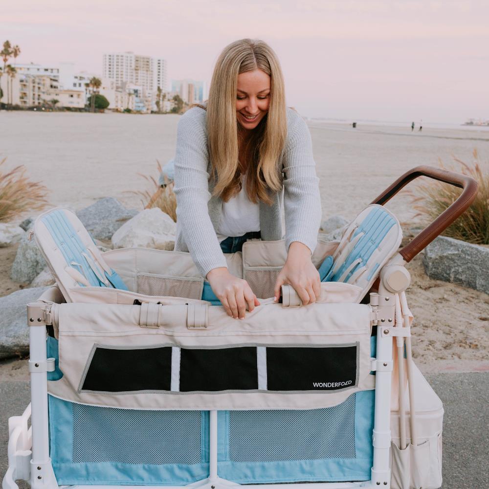 Wonderfold VW Stroller Wagon Blondie Blue 4 Lugares - Image 21